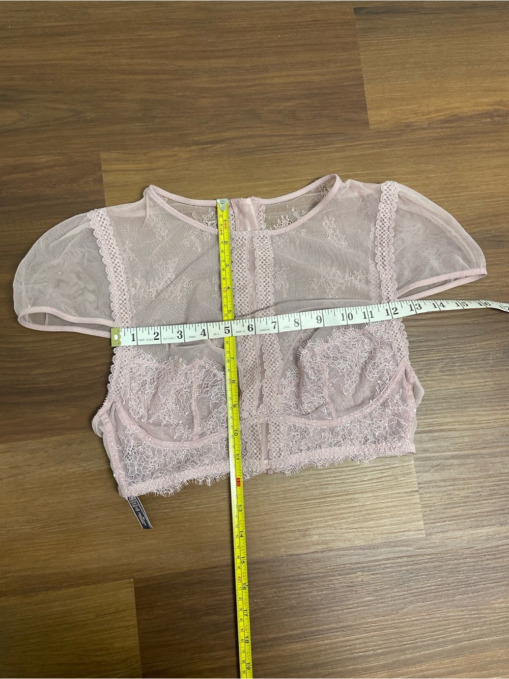 Victoria's Secret Lace Mesh Crop Camisole in Dusty Rose Medium Top Shirt Pink - Picture 5 of 15